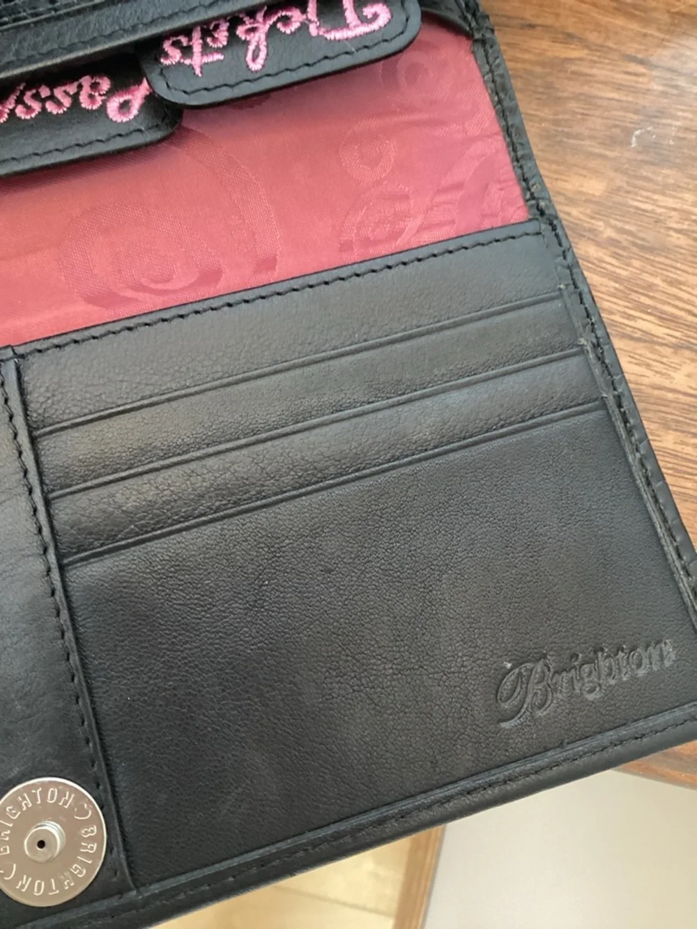 BRIGHTON Retired Travel The World Black Croc Embossed Leather Crossbody Bag